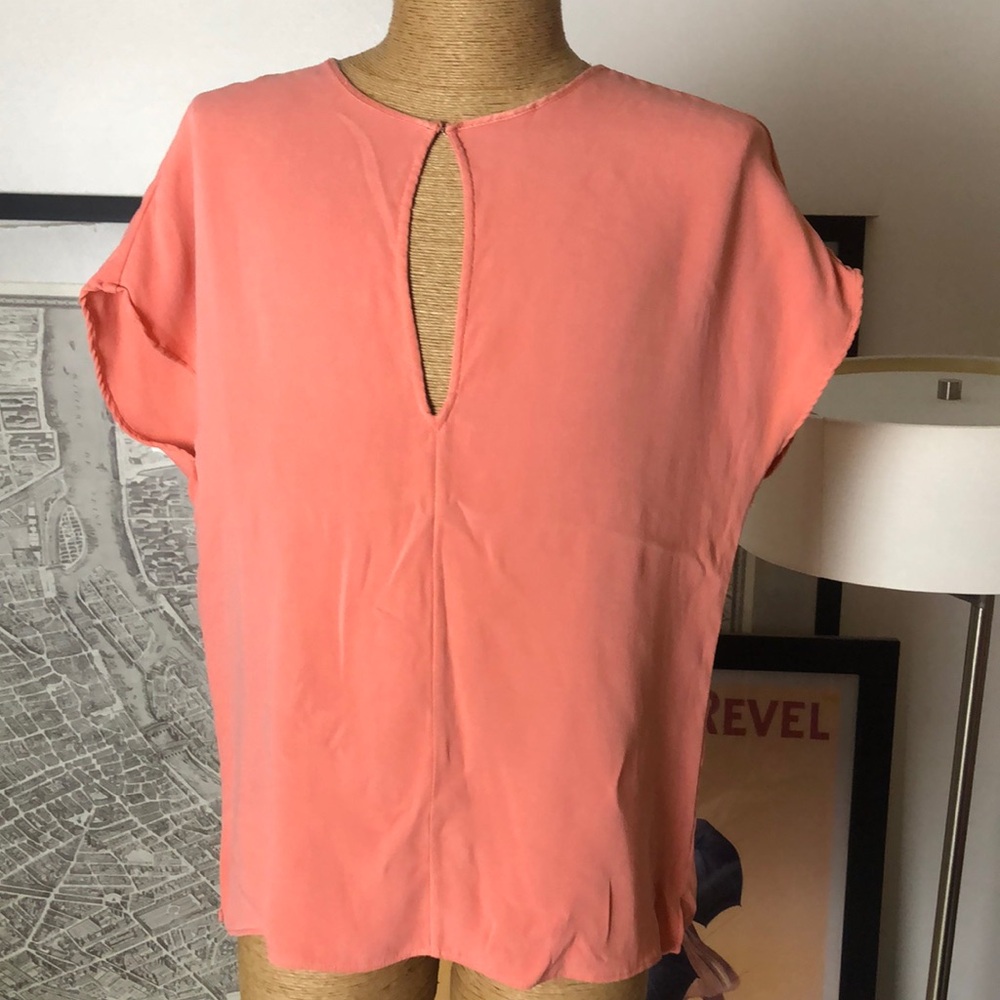 Jenni kayne Women's Coral silk  Top size XS
